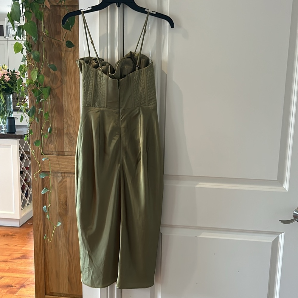 House of CB Olive Green Corset Midi Dress - Picture 9 of 16